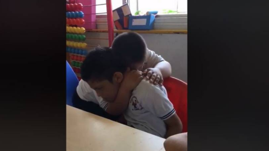 Video conmovedor: el abrazo de un nene con síndrome de down consolando a su amigo con autismo