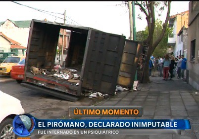 Declaran inimputable al hombre que le quemó la camioneta al vecino