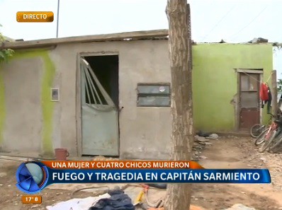 Tragedia en Capitán Sarmiento: una mujer y cuatro menores muertos en un incendio