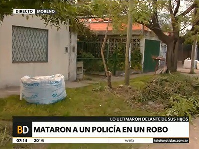 Un policía asesinado en Moreno delante de su familia