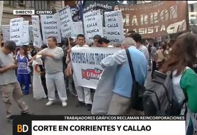 Corte en Corrientes y Callao