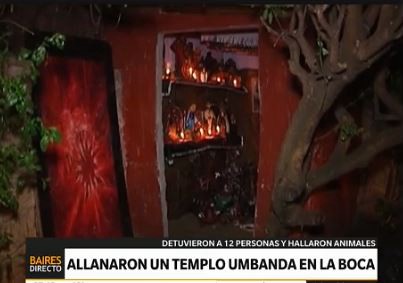 Allanaron un templo umbanda en La Boca