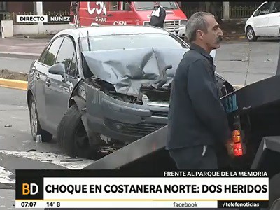 Dos heridos en un choque en Costanera Norte