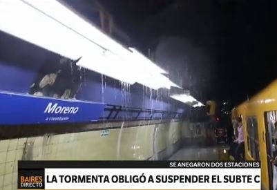 La tormenta obligó a suspender el subte C