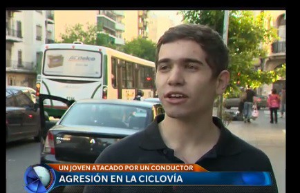 Ciclista agredido: "Teniendo una niña en brazos me quiso golpear"