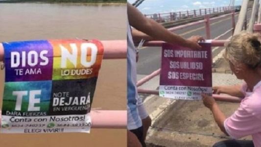 "Sos valioso": colgaron carteles en un puente para brindar ayuda ante intentos de suicidios