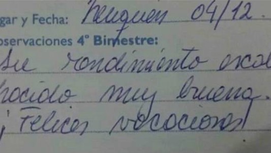 El grosero error de ortografía de una directora en un boletín