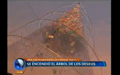 Se encendió el árbol de los deseos en el Parque Thays