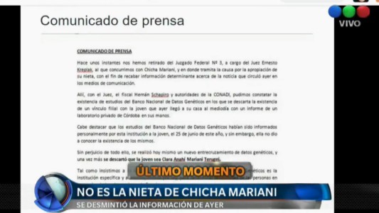 Desmienten que Chicha Mariani haya encontrado a su nieta
