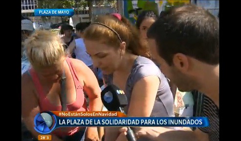 La Plaza solidaria: la gente se organiza para ayudar a los inundados
