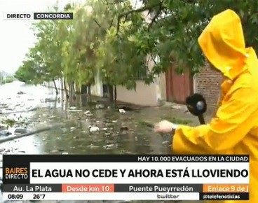 Concordia: el agua no cede y está lloviendo