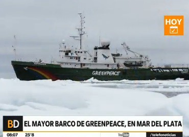 el mayor barco de Greenpeace llega a Mar del Plata