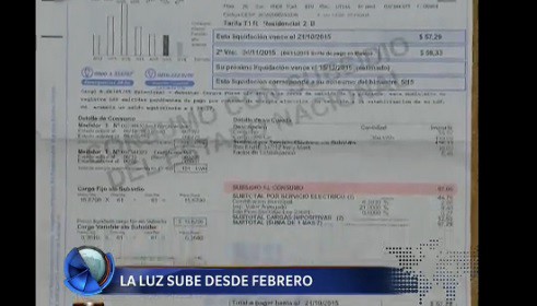 Sube la luz desde febrero