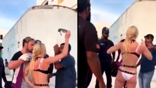 Video: una joven británica fue violentamente detenida por usar bikini en las Islas Maldivas