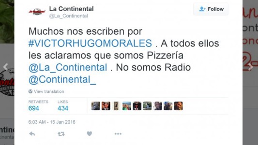 #EsViral : la pizzería que tuvo que explicar que no echó a Víctor Hugo Morales