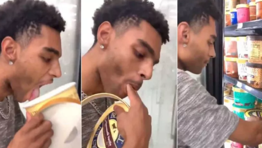 Video viral: irá a la cárcel el joven que quiso hacer un chiste y lamió un helado en el supermercado