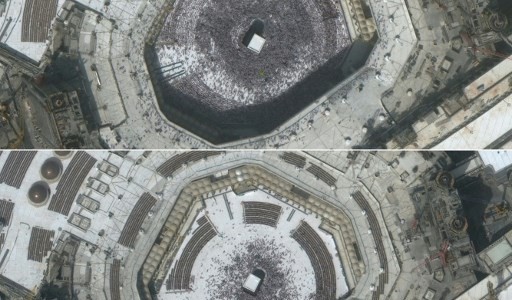 Las vistas aéreas de lugares desiertos de gente, muestran el impacto del coronavirus