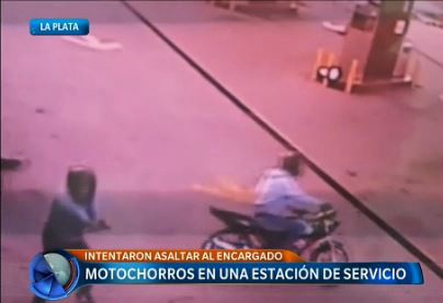 Ataque de motochorros en una estación de servicio