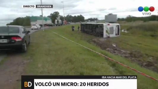 Volcó micro de larga distancia en Brandsen: hay 17 heridos