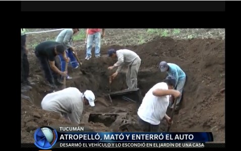 Atropelló, mató y enterró el auto