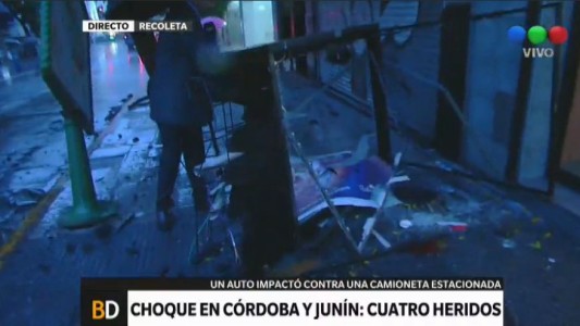 Cuatro heridos por un choque en Recoleta