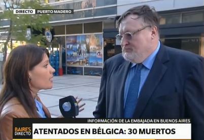 Embajador de Bélgica agradeció a los argentinos por los mensajes de solidaridad
