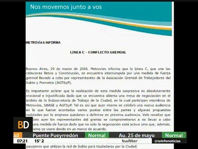 Metrovías acusa a los metrodelegados de no cumplir los compromisos asumidos