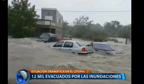 Litoral: 12 mil evacuados por las inundaciones