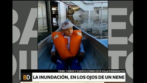 La inundación, en los ojos de un nene