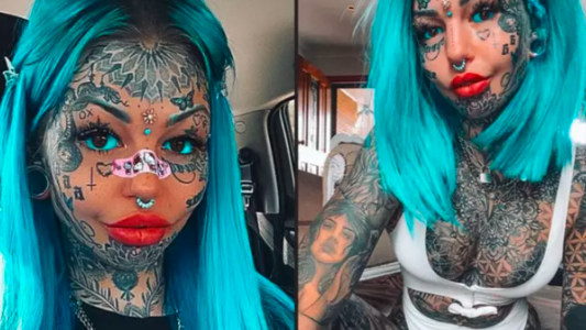 La joven influencer tatuada a lo Cande Tinelli compartió una foto de antes de su cambio radical