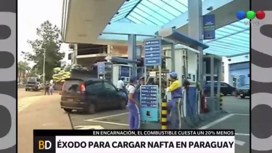 Exodo en Misiones para cargar nafta en Paraguay