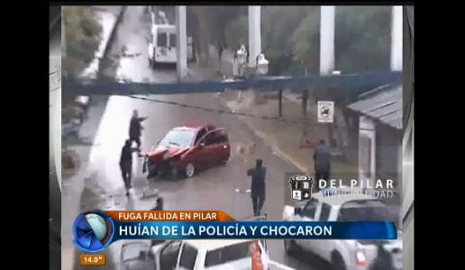 Video: chocaron cuando huían de la Policía