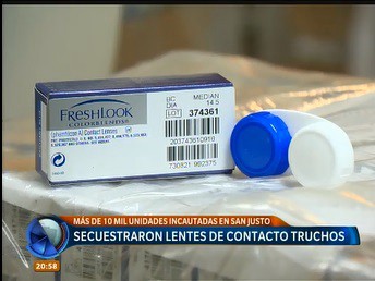 Incautaron más de 10 mil pares de lentes de contacto truchos