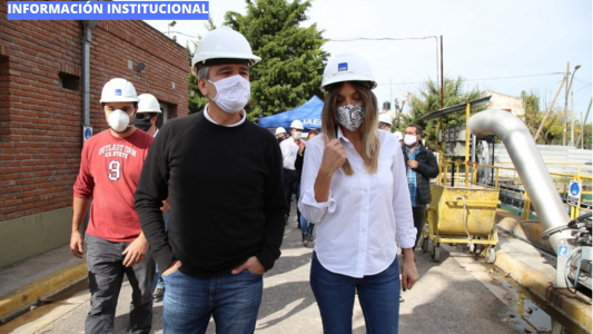 AySA en Hurlingham: Galmarini y Zabaleta recorrieron una obra y firmaron un convenio