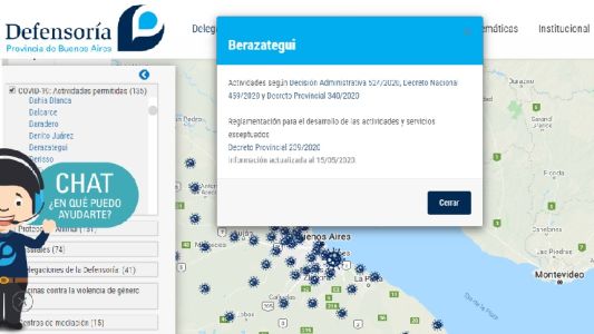 Mapa interactivo permite saber las actividades autorizadas en cada municipio bonaerense