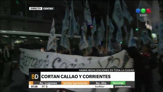 Comenzaron los cortes de calles previstos para hoy
