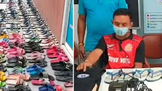 Detienen a un fetichista tailandés que se robó 126 pares de sandalias para tener sexo