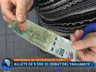 Billete de 500: el debut del yaguareté
