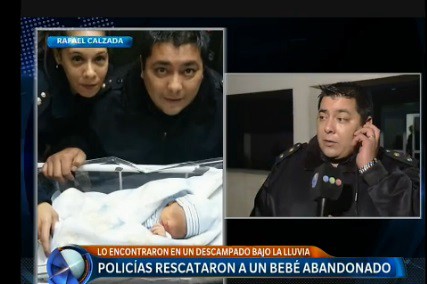 Policías rescataron a un bebé abandonado