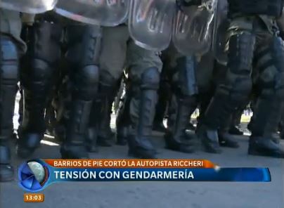 Tensión con Gendarmería en la Autopista Riccheri