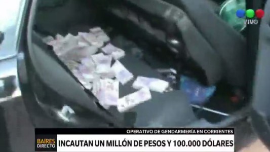 Incautan 1 millón de pesos y 100 mil dólares en Corrientes