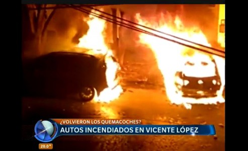 Cuatro autos incendiados en Vicente López