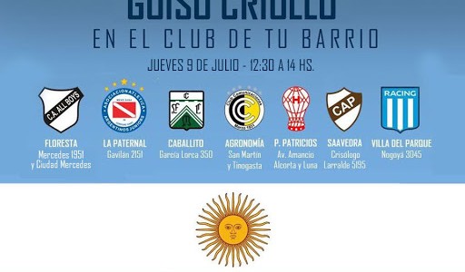 Clubes solidarios repartieron guiso criollo a vecinos en situación vulnerable