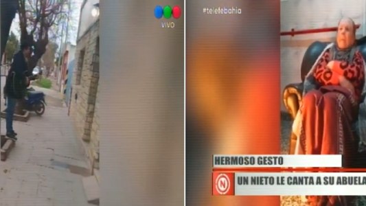 Video emocionante: le cantó una serenata a su abuela desde la vereda del geriátrico