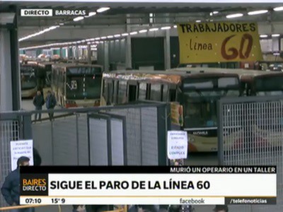 Cuarto día de paro de la línea 60 por la muerte de un mecánico