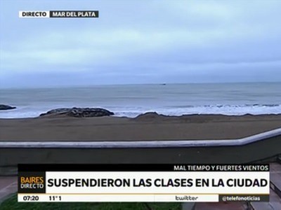 Alerta por fuertes vientos obliga a suspender las clases en Mar del Plata