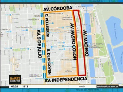 Los cortes de hoy en la ciudad de Buenos Aires