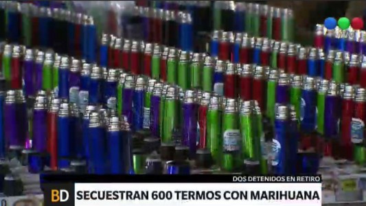 Secuestraron 600 termos con marihuana