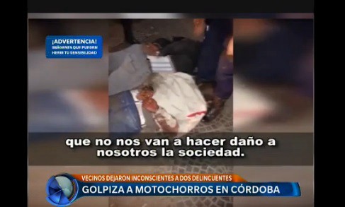 Feroz golpiza de un grupo de vecinos a dos motochorros