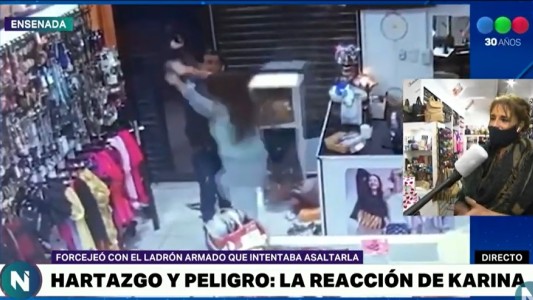 Karina echó a trompadas a un ladrón que entró a robar en su lencería de Ensenada